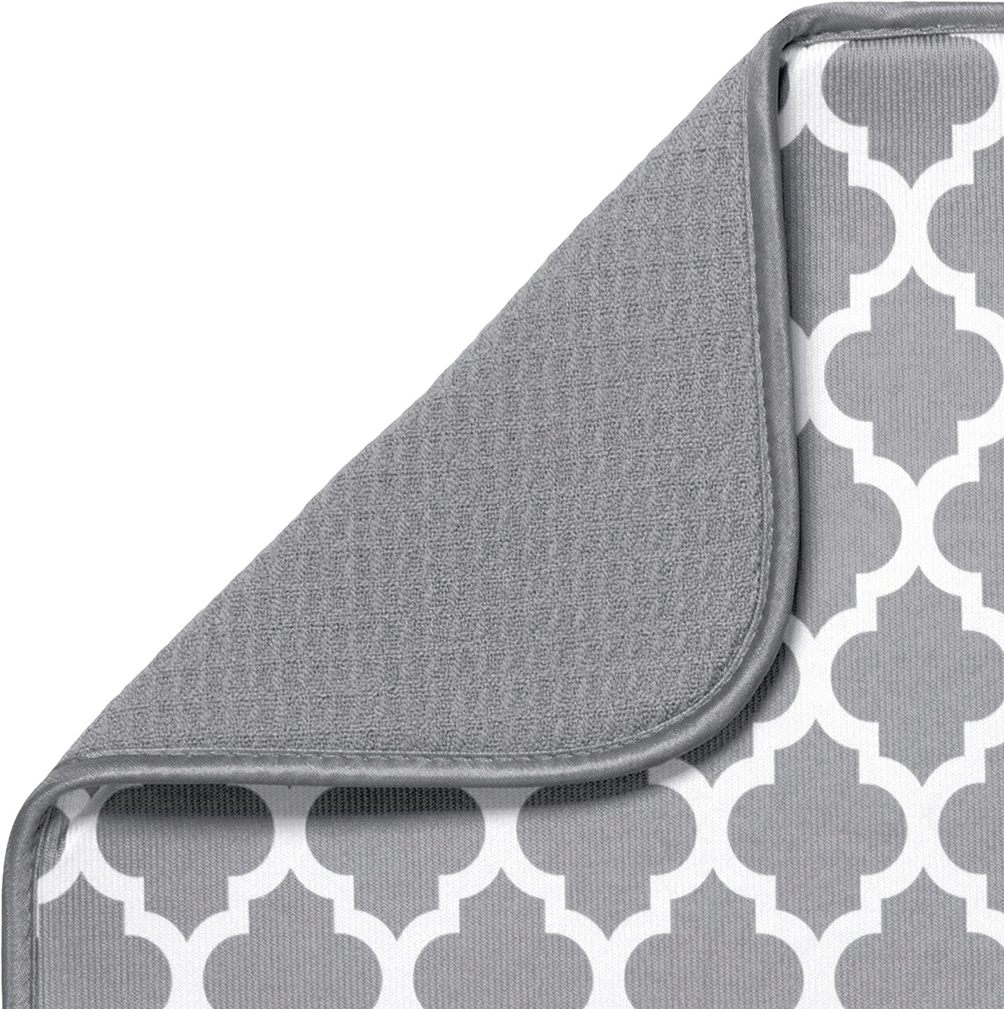 Dish Drying Mat Absorbent, Reversible Microfiber for Kitchen, 16 Inch x 18 Inch