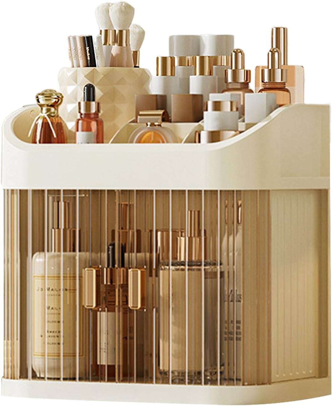 Makeup Storage Box, 2/3 Layer Multi Compartments Cosmetic Organizer, Acrylic Cosmetics Display Case