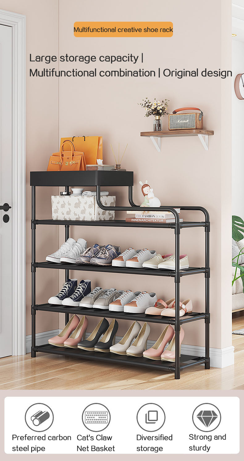 Adjustable Shoe Rack Organizer With Storage Shelf