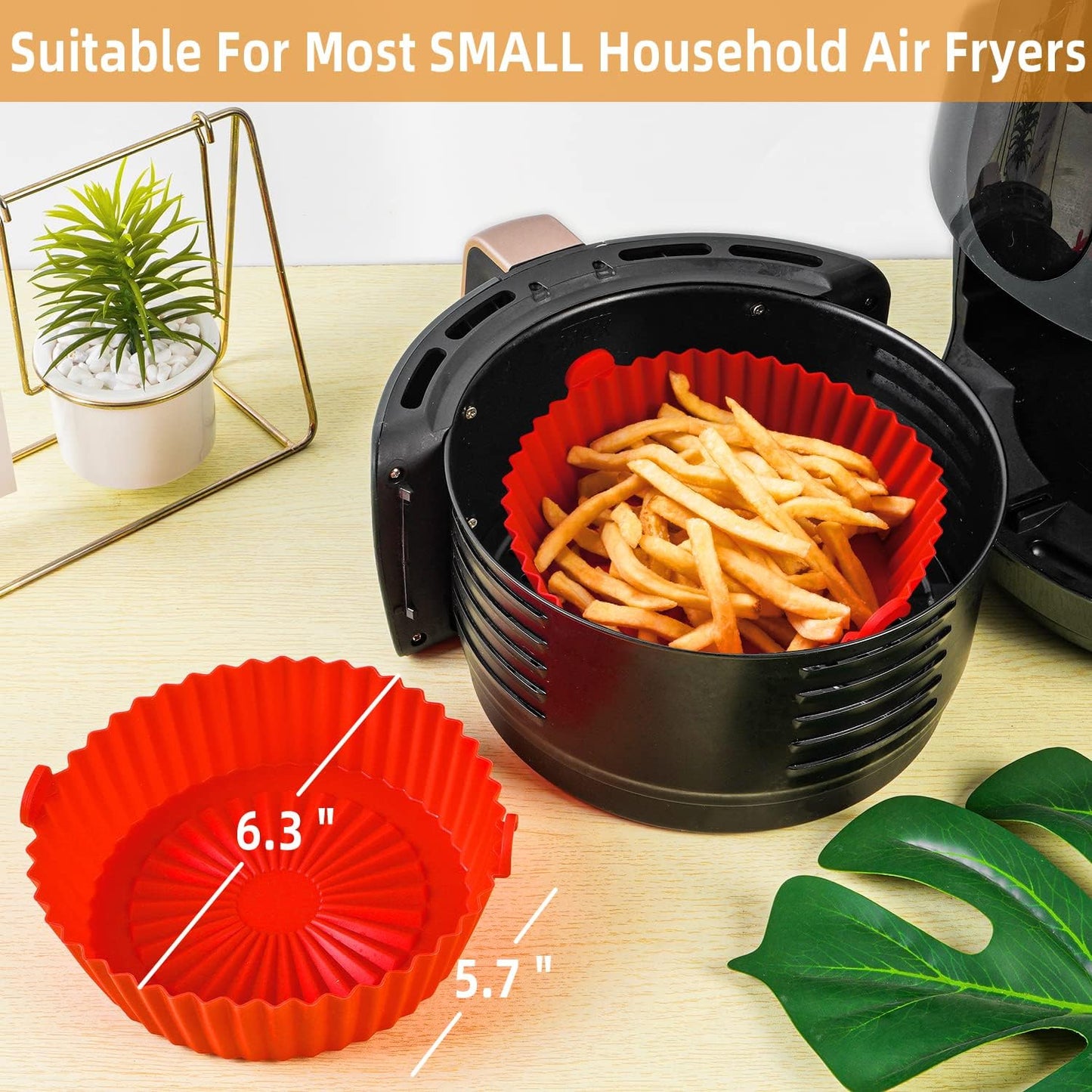 Air Fryer Silicone Baking Tray Pot, Air Fryer Oven Accessories