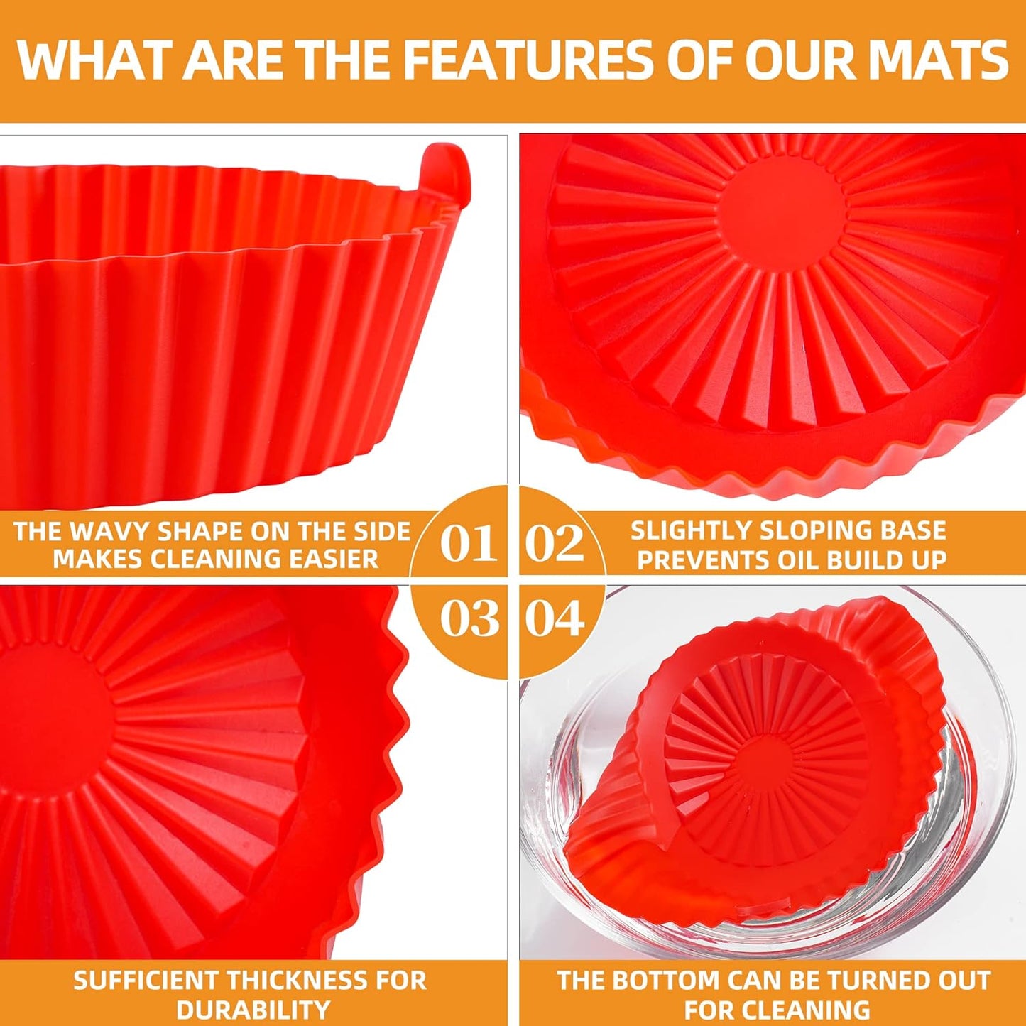Air Fryer Silicone Baking Tray Pot, Air Fryer Oven Accessories