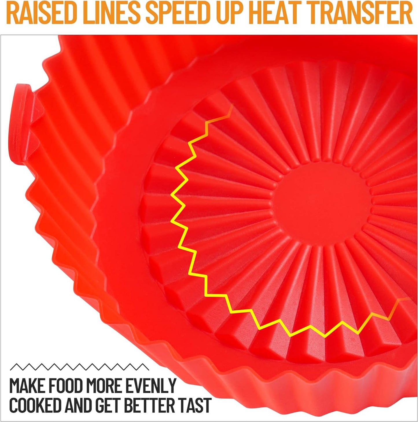 Air Fryer Silicone Baking Tray Pot, Air Fryer Oven Accessories