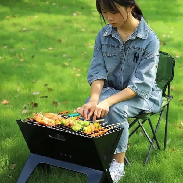 X TYPE FOLDABLE PORTABLE Barbecue Grill, BBQ / BAR B Q Portable Grill WITH COOKING PLATE