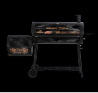 BBQ Charcoal Grill And Offset Smoker For Picnic Garden Terrace Camping Beach Outdoor, Pit Patio Backyard Home Meat Cooker Smoker With 2 Wheels
