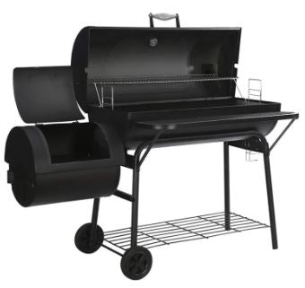 BBQ Charcoal Grill And Offset Smoker For Picnic Garden Terrace Camping Beach Outdoor, Pit Patio Backyard Home Meat Cooker Smoker With 2 Wheels