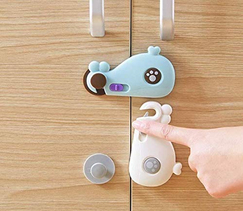 (Pack Of 2) Child Safety Kitchen Cabinet Locks With Strong Adhesive, Baby Proofing Latches Lock For Drawers