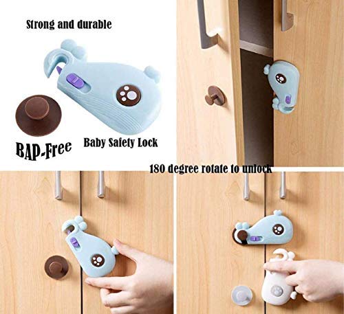(Pack Of 2) Child Safety Kitchen Cabinet Locks With Strong Adhesive, Baby Proofing Latches Lock For Drawers