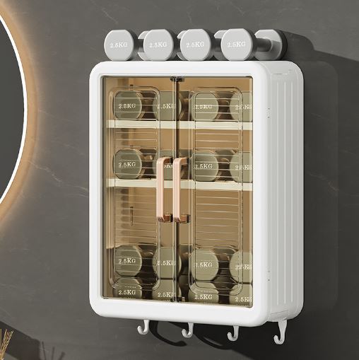 Bathroom Cabinet Punch-Free Wall-Mounted Storage Rack with Magnetic Suction