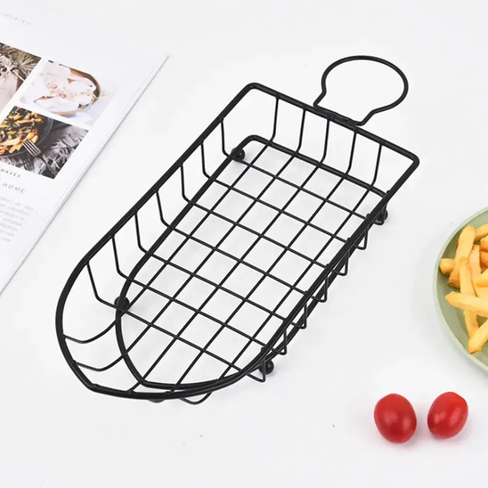 Boat Snack Basket French Fries Basket, Metal Wire Food Organizer For Home Restaurant