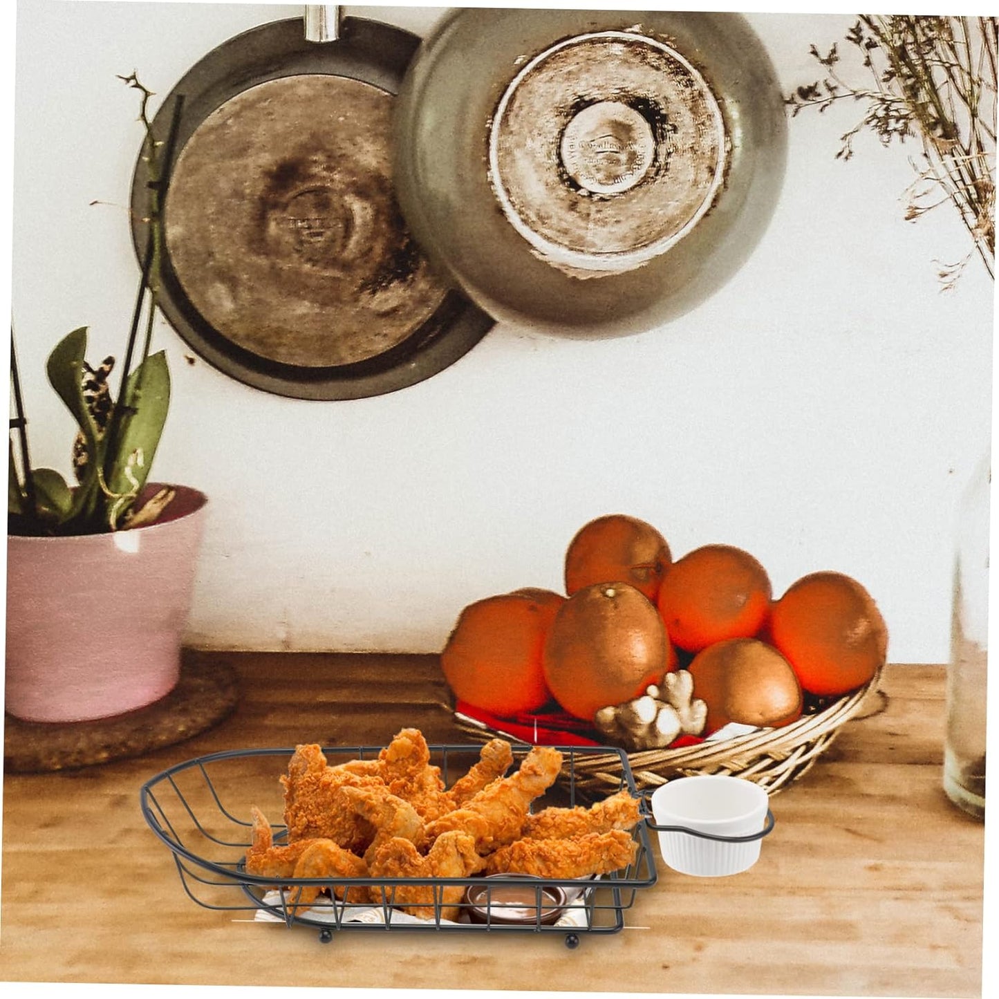 Boat Snack Basket French Fries Basket, Metal Wire Food Organizer For Home Restaurant
