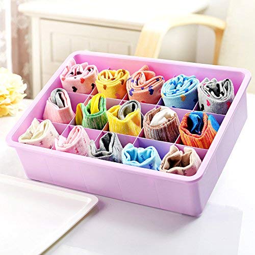 Box Drawer Organizer, 15 Compartment Plastic Storage Drawer Organizer