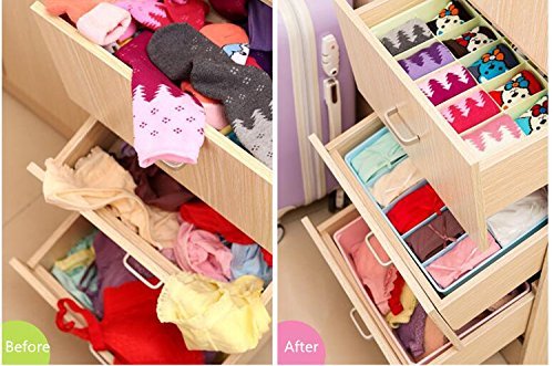 Box Drawer Organizer, 15 Compartment Plastic Storage Drawer Organizer