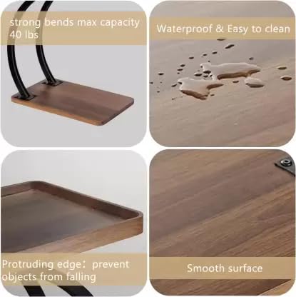 C Shaped Side Tables With 360° Universal Wheel, Small Coffee End Side Table
