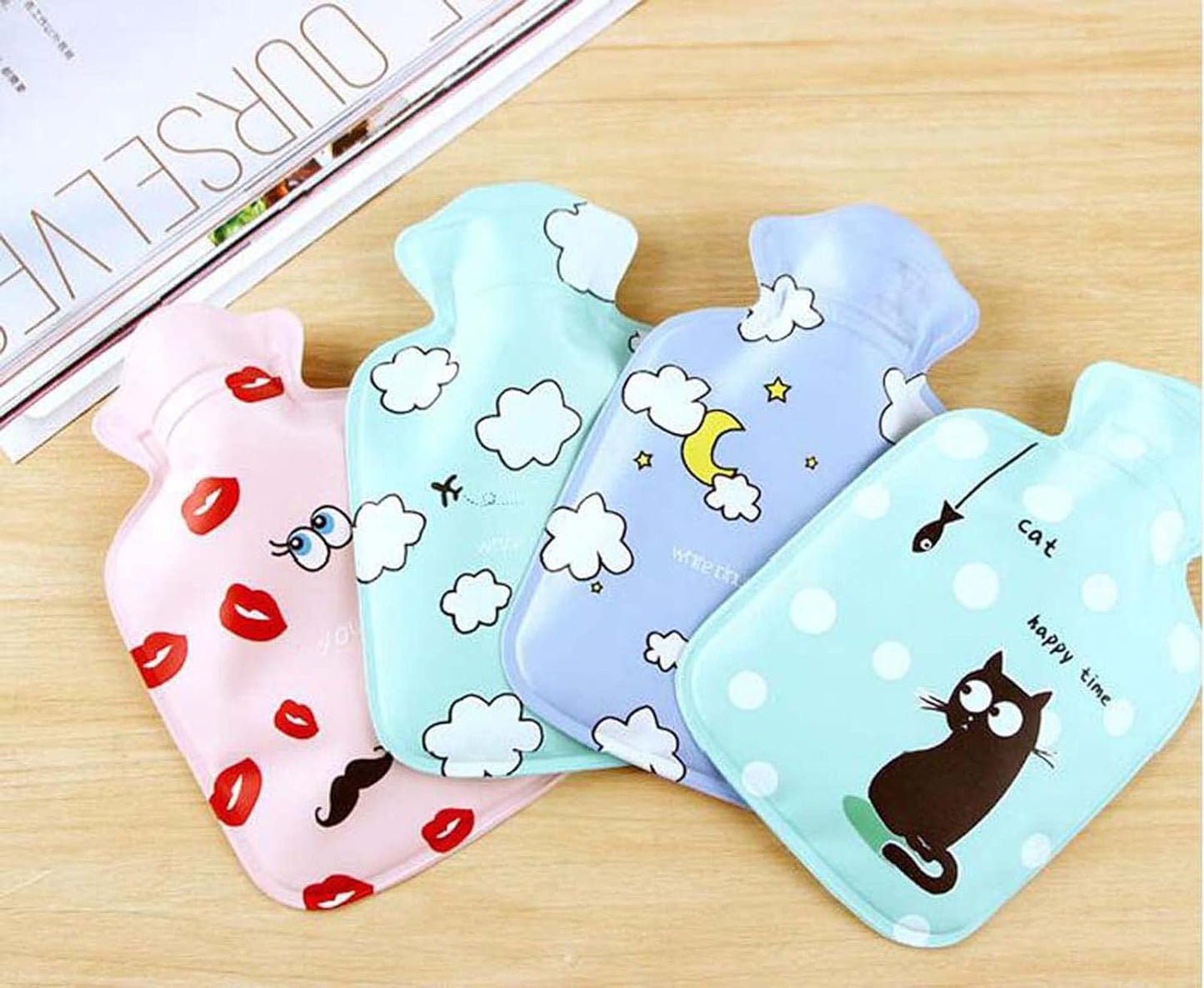 1pc Hot Water Bottles, Hand Warmer With Lovely Cartoon Knitted Portable Hand Hot Water Bags Random Color