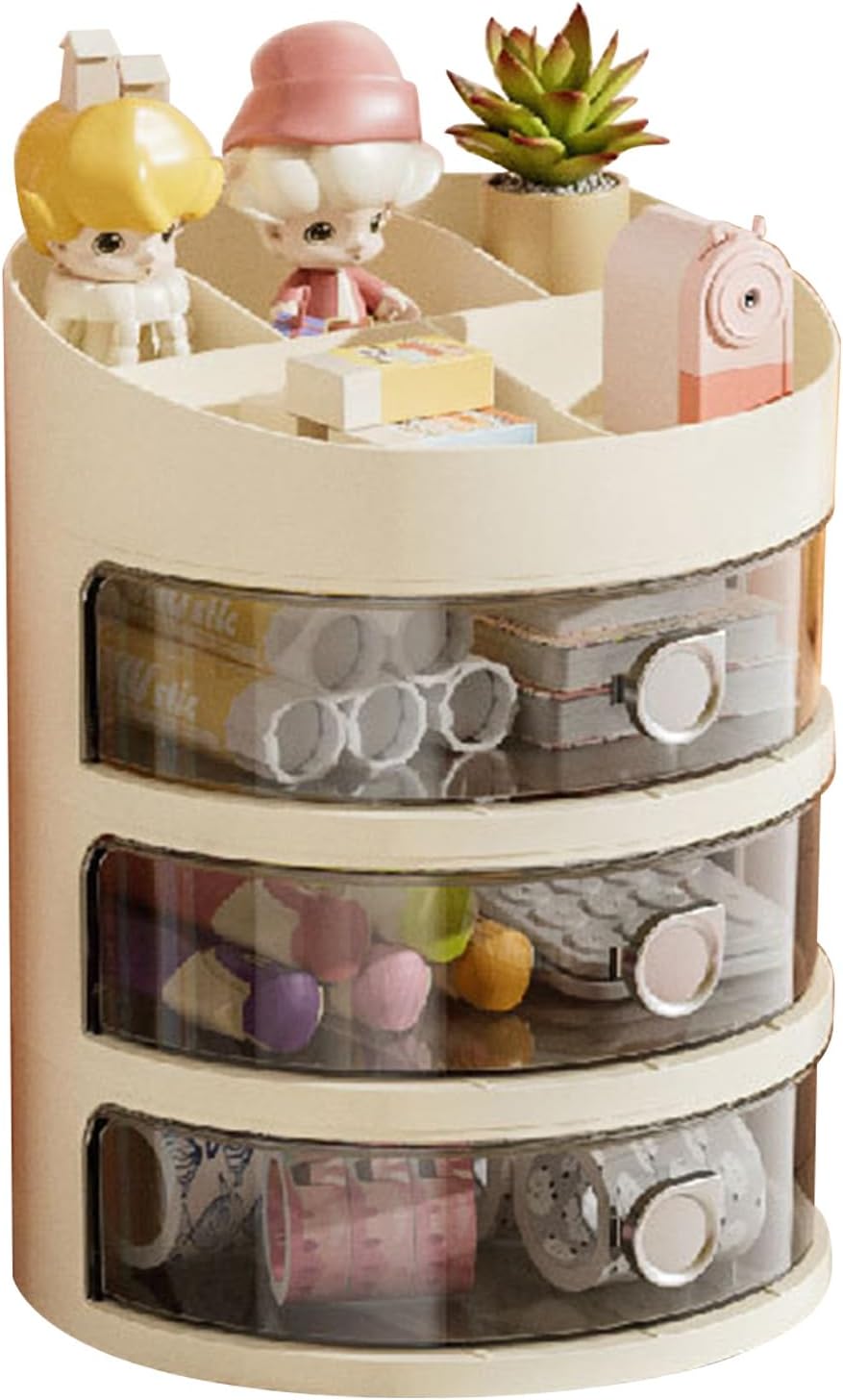 Desk Organizer, 3 Drawers, Storage Box, Stationery Storage Case