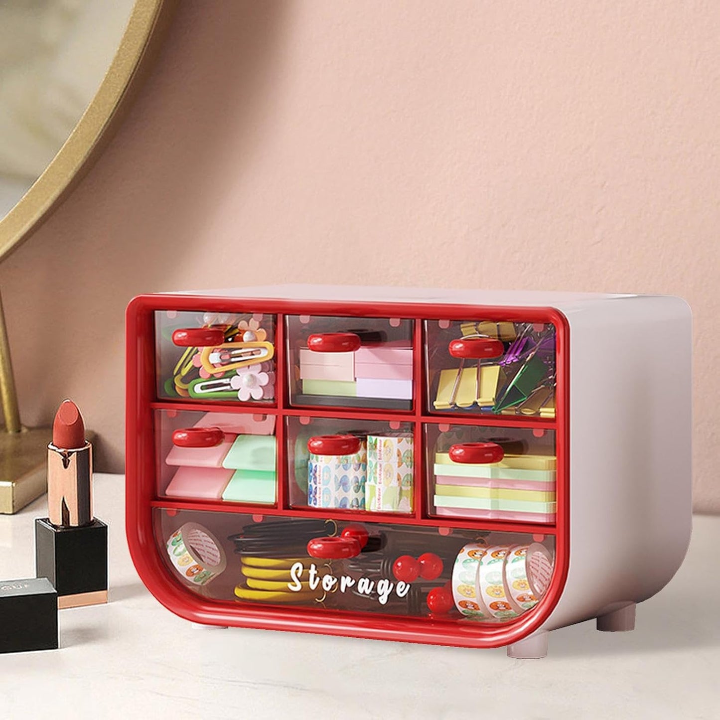 Makeup Cosmetics Organizer with Drawers, Desk Organizer for Offices Bedroom Bathroom Kitchen