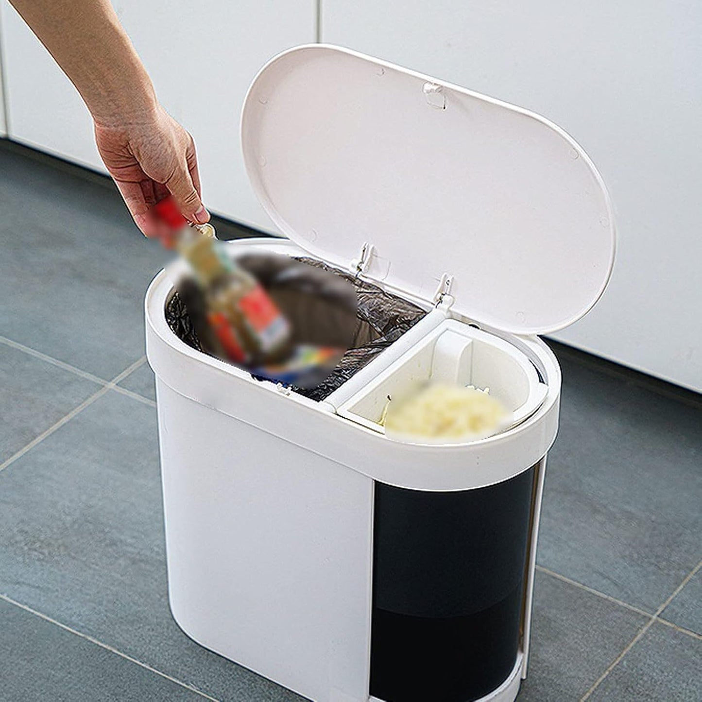 Waste Bin Household Garbage Can With Lid, Detachable Garbage Can
