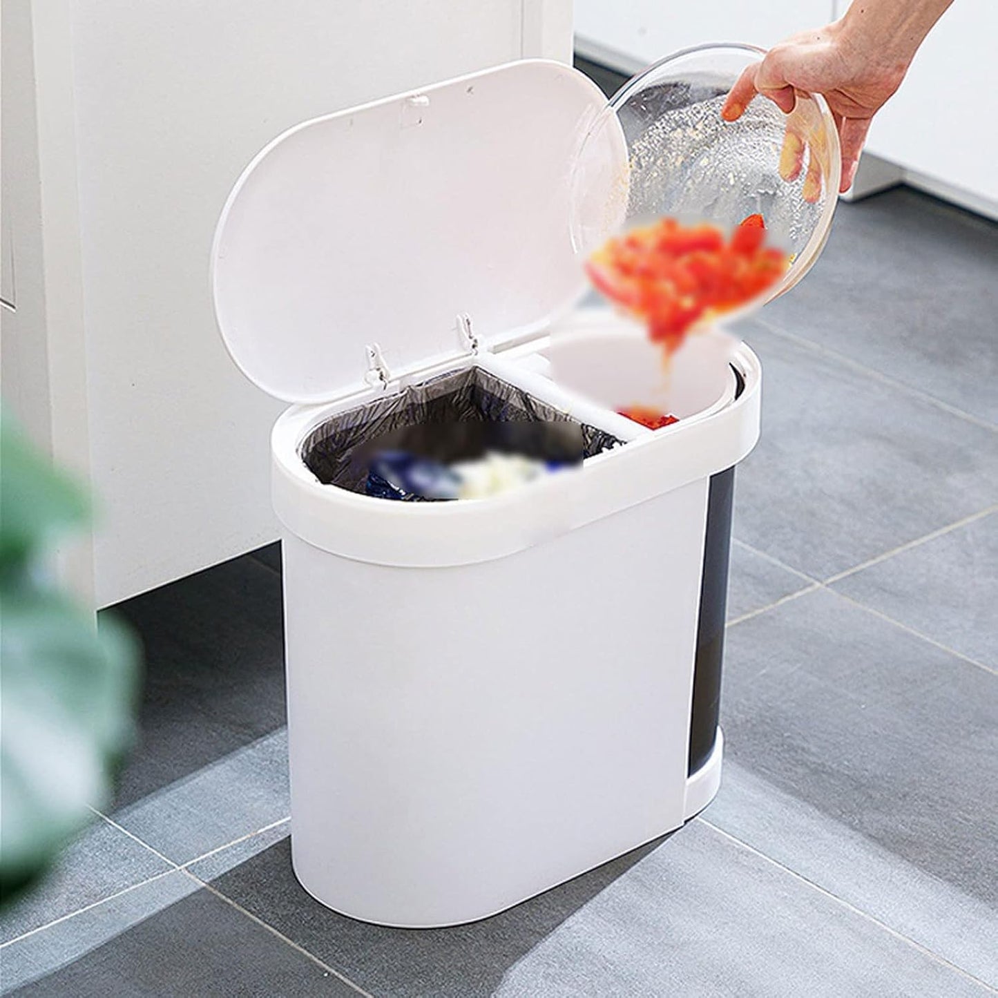 Waste Bin Household Garbage Can With Lid, Detachable Garbage Can
