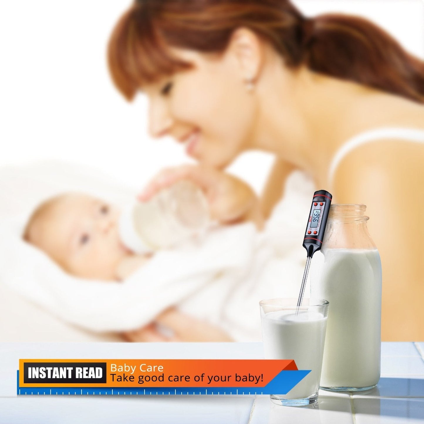 Stainless Steel Digital Instant Read Thermometer For Cooking Kitchen Food, Meat & Bbq
