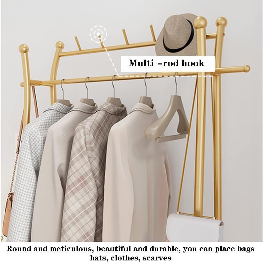 Double Rod Clothing Garment Rack, Hanging Clothes Rack With Bottom Shelf For Bedroom Living Room