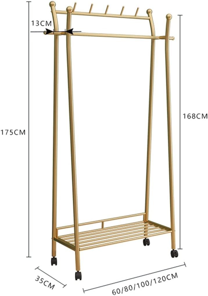 Double Rod Clothing Garment Rack, Hanging Clothes Rack With Bottom Shelf For Bedroom Living Room