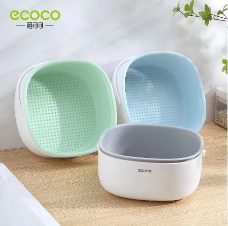 Ecoco Drain Strainer With Handle Retractable, Kitchen Drain Basket Vegetable Washing Basket Colander Tool Strainer