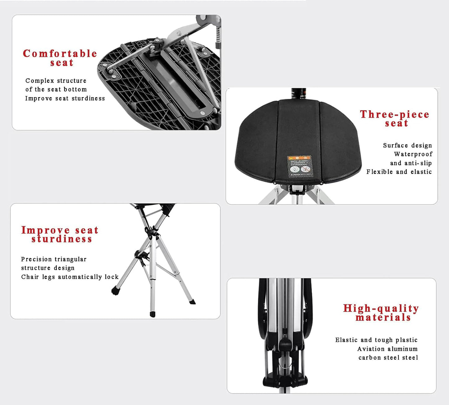 Elderly People's Crutch Stool, Non-Slip, Lightweight, Multifunctional Cane Chair