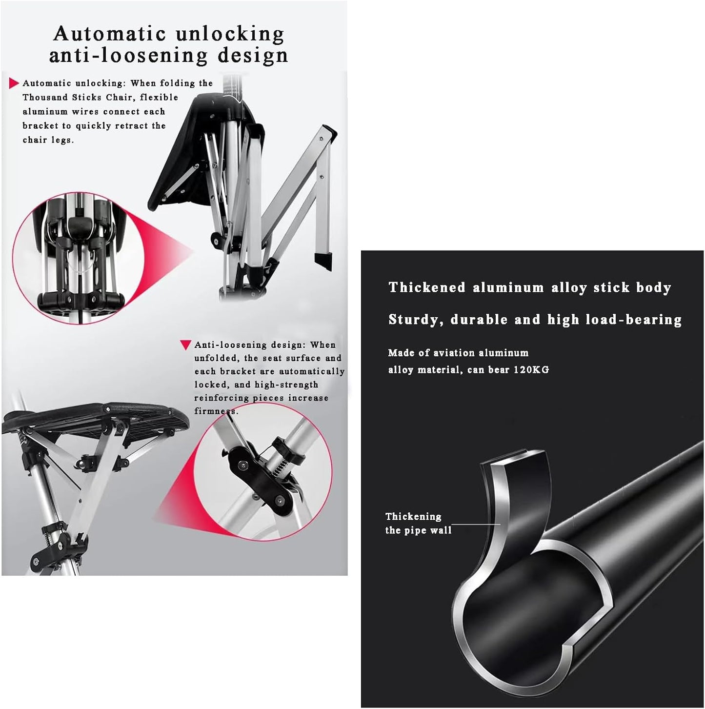 Elderly People's Crutch Stool, Non-Slip, Lightweight, Multifunctional Cane Chair