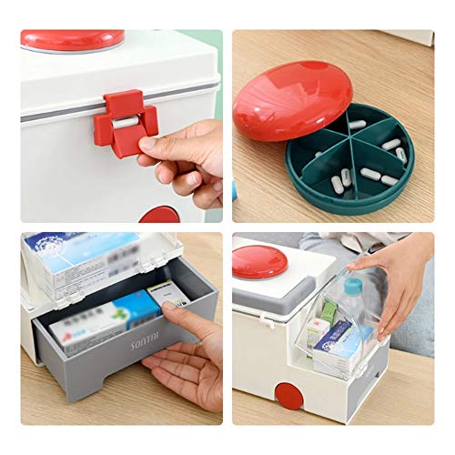 Ambulance Shape Medicine Storage Box, Portable Home First Aid Kit Storage Box
