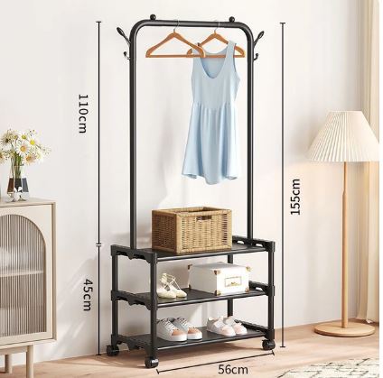 Floor Hanger For Clothes, Shoe Rack, Shirt, Coat, Hat, Scarf, High Heels, Sundries Storage, Bedroom Organizer