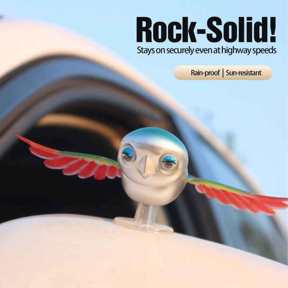 Flying Bird Car & Bike Decoration with Flapping Wings, Weatherproof Vehicle Decor