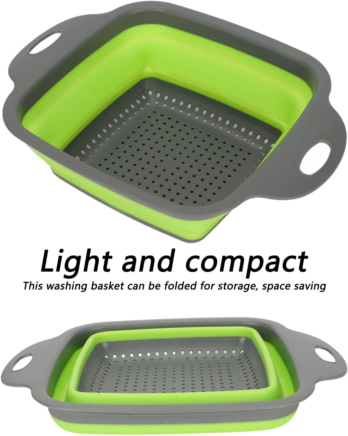 Folding Drain Baskets, Strong Bearing Draining Hole Sink Colander Fruits Vegetable Washing Basket