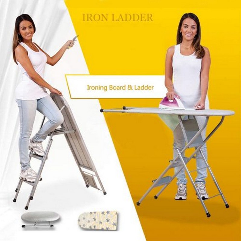 Folding Ironing Board Ladder Multi-Functional With 3-Steps Ladder