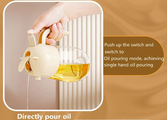 580ml Glass Oil Bottle Kitchen Cooking Oil Sprayer, Oil Sprayer Container