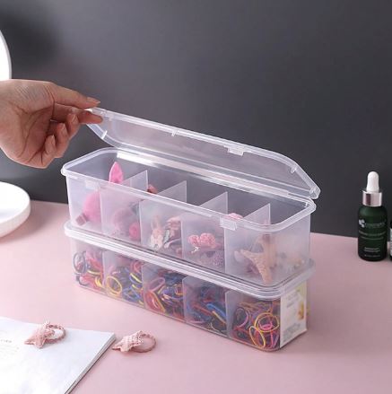 1pc Household Hair Accessories Storage Box, Five Compartment Storage Box For Storing