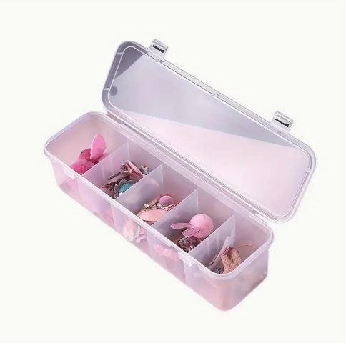 1pc Household Hair Accessories Storage Box, Five Compartment Storage Box For Storing