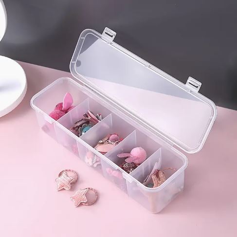 1pc Household Hair Accessories Storage Box, Five Compartment Storage Box For Storing