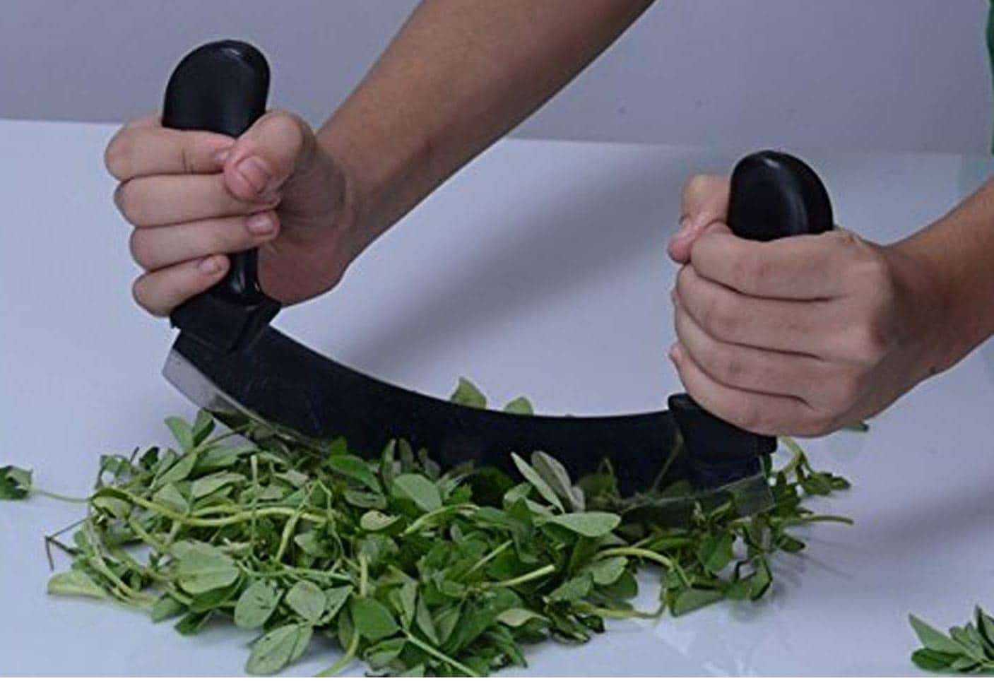 Half Moon Knife, Stainless Steel Knife, Mezzaluna Chopper