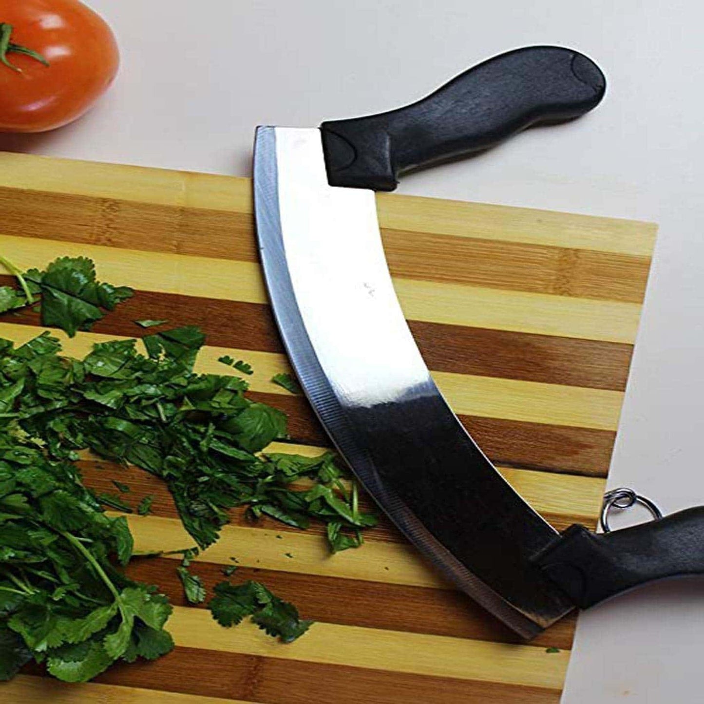 Half Moon Knife, Stainless Steel Knife, Mezzaluna Chopper