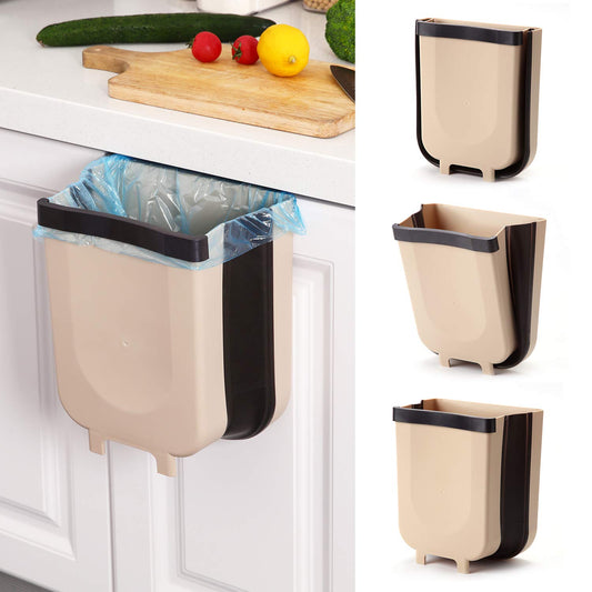 Hanging Trash Can Kitchen Cabinet Door Collapsible Dust Bin, Hanging Trash Holder Dustbin