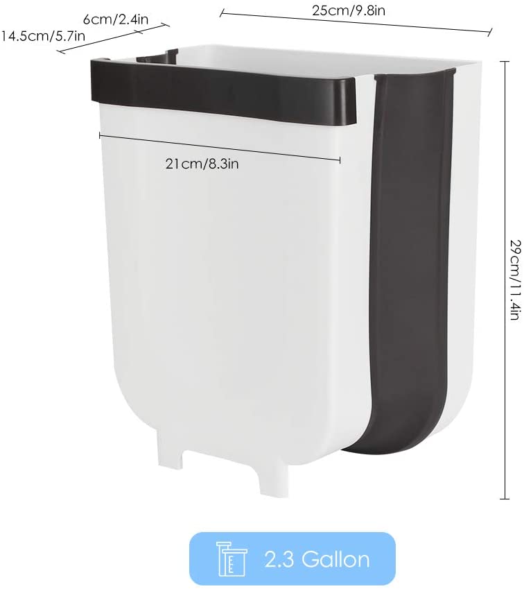 Hanging Trash Can Kitchen Cabinet Door Collapsible Dust Bin, Hanging Trash Holder Dustbin