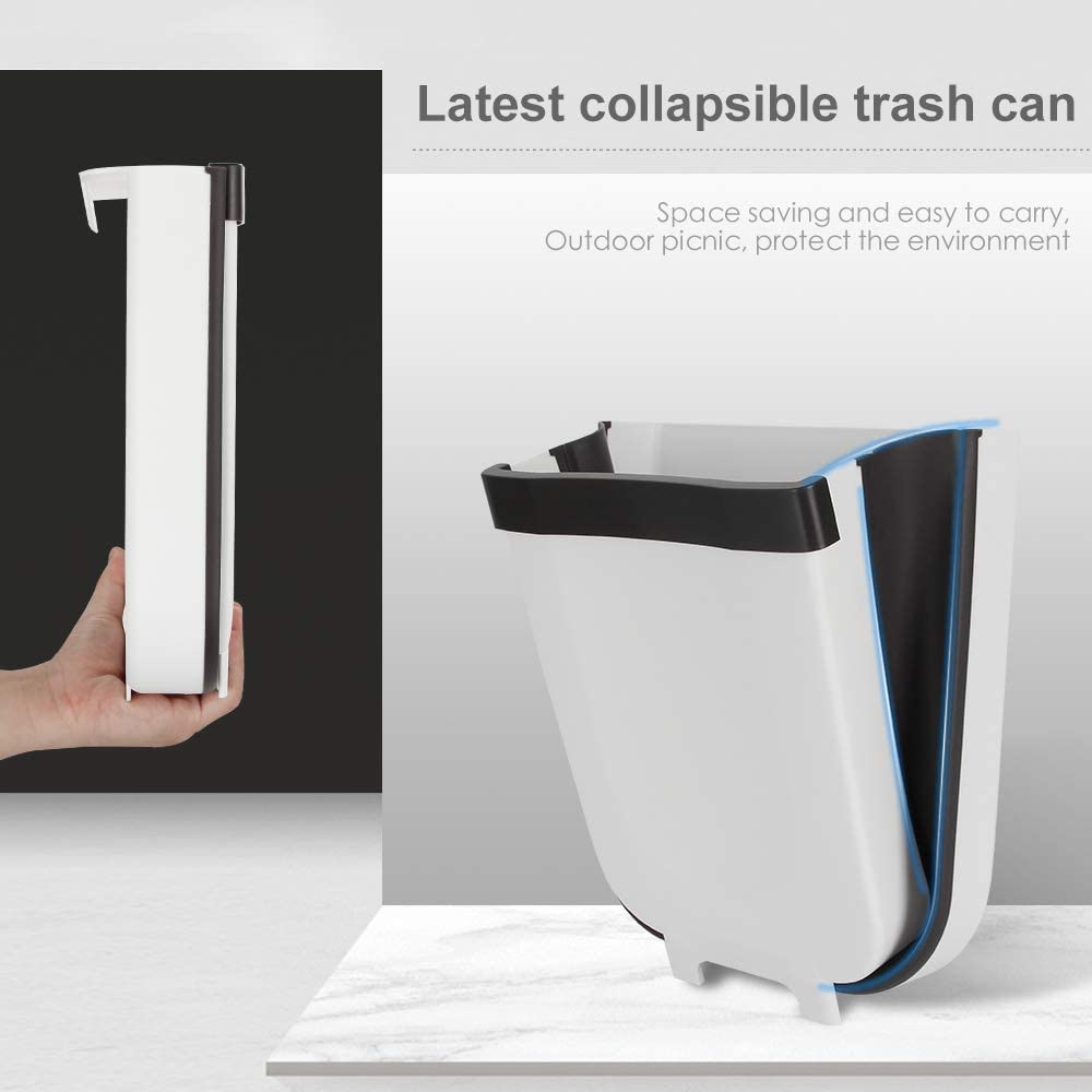 Hanging Trash Can Kitchen Cabinet Door Collapsible Dust Bin, Hanging Trash Holder Dustbin
