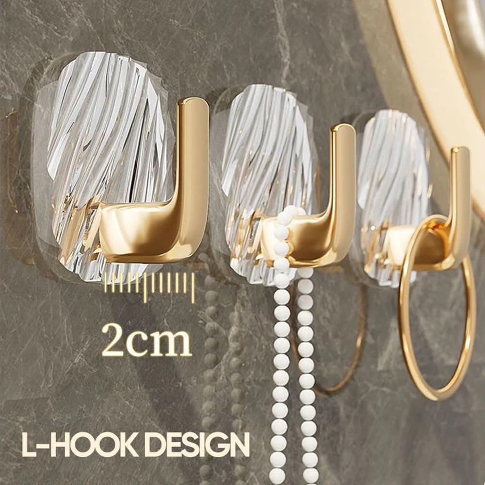 Heavy-Duty Self-Adhesive Hooks, Luxury Wall Hooks (Pack Of 3)