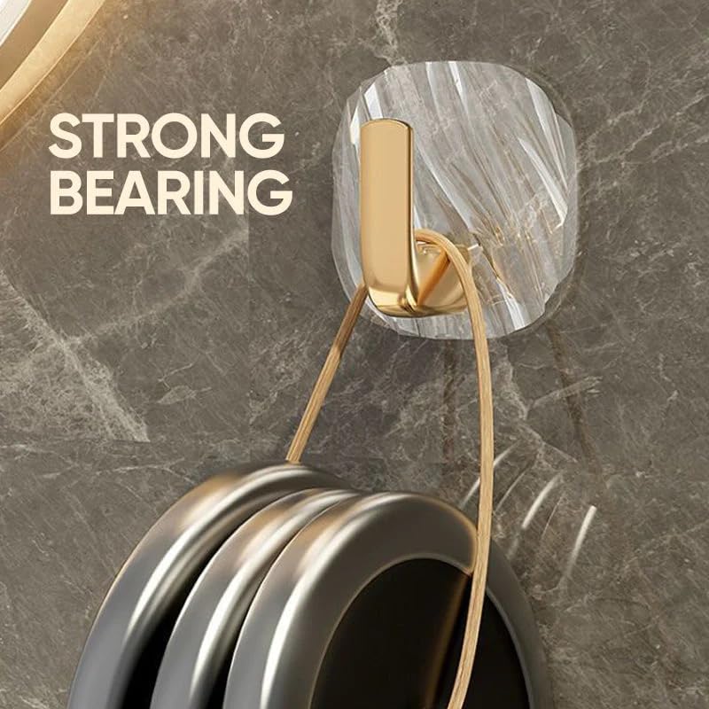 Heavy-Duty Self-Adhesive Hooks, Luxury Wall Hooks (Pack Of 3)