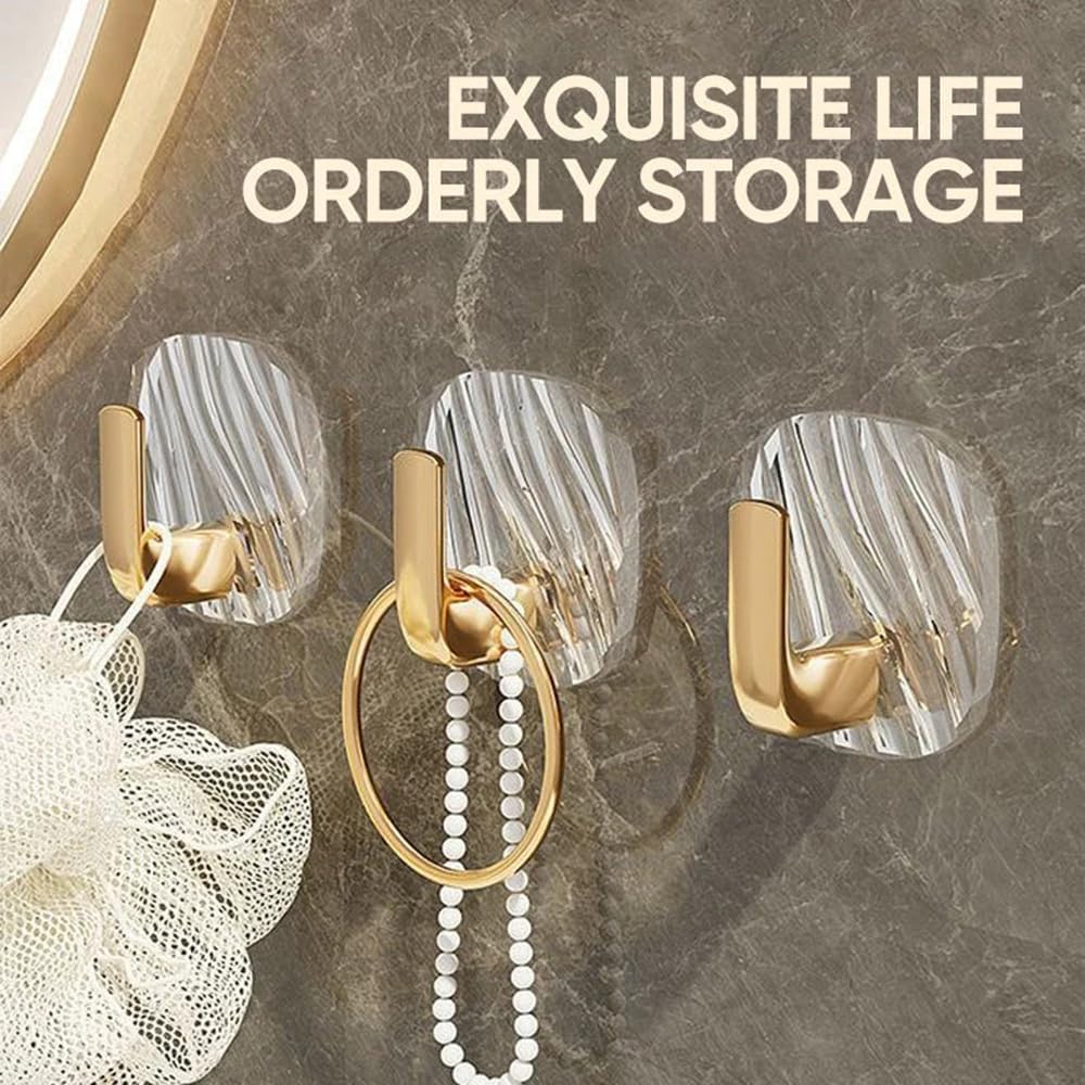 Heavy-Duty Self-Adhesive Hooks, Luxury Wall Hooks (Pack Of 3)
