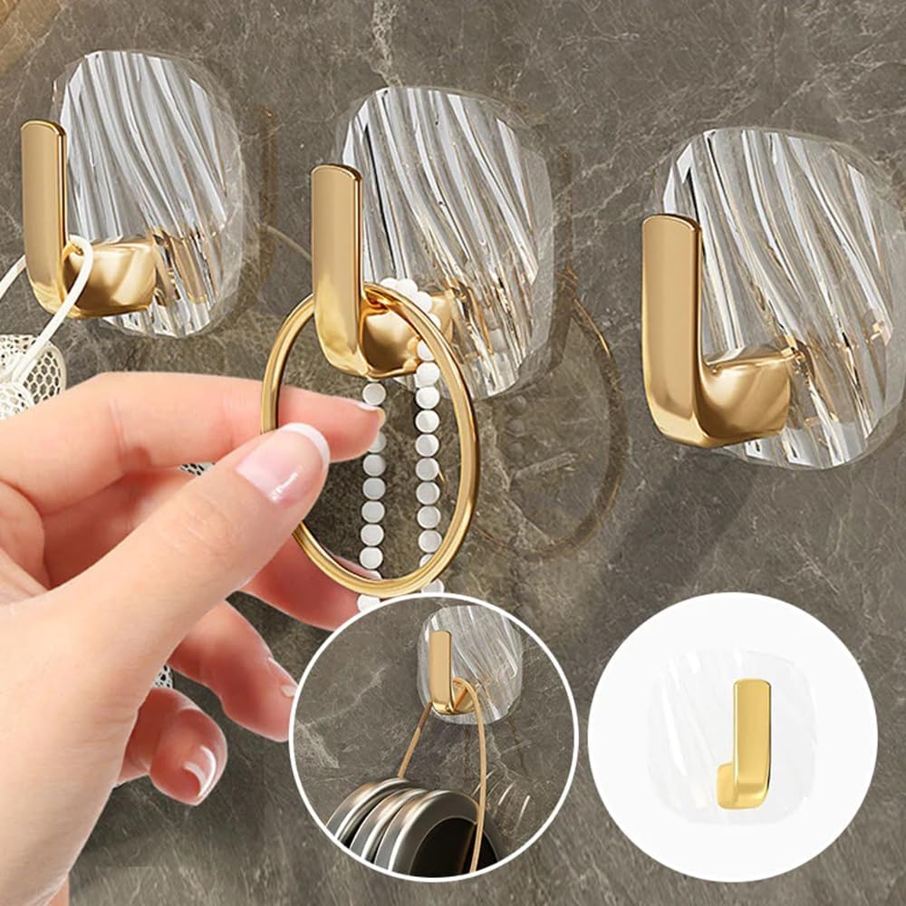 Heavy-Duty Self-Adhesive Hooks, Luxury Wall Hooks (Pack Of 3)