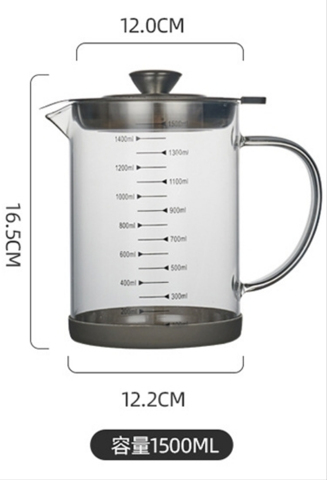 Glass Bacon Grease Container With Strainer Cooking Oil Bottle  (Premium Quality)