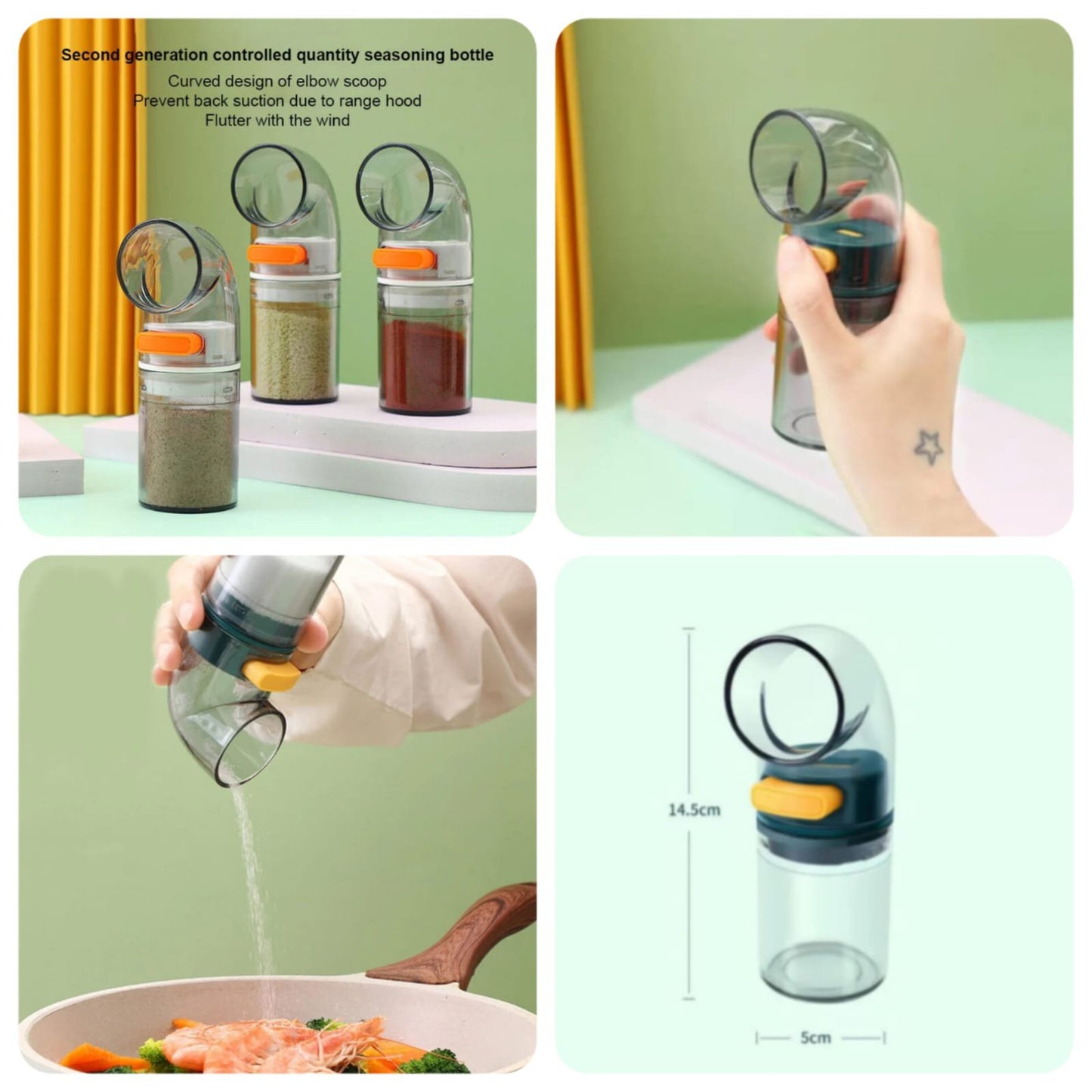 3 Pcs Spice Bottles With Stand