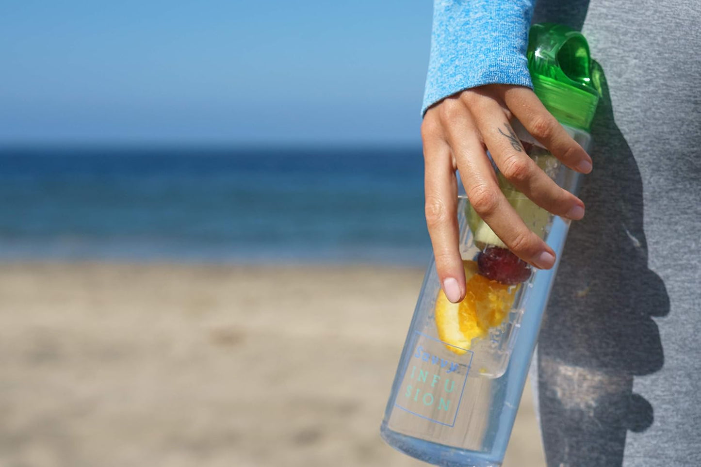 Infusion Water Bottles - Fruit Infuser Bottle With Unique Leak Proof Silicone Sealed Cap