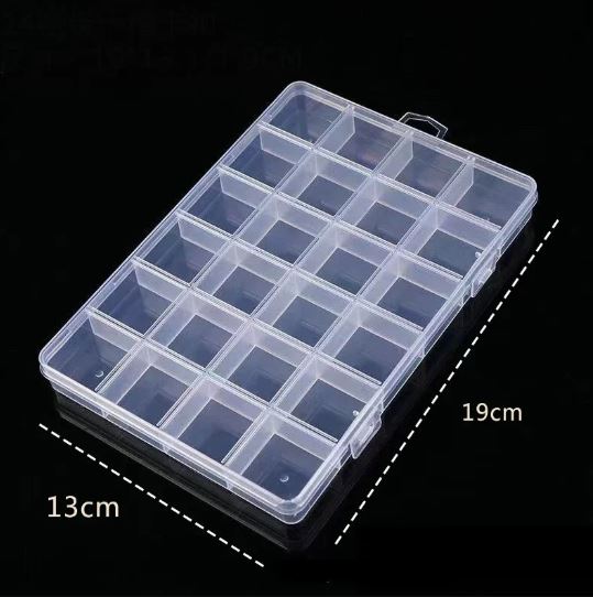 24 Grid Plastic Organizer Jewelry Storage Box Container Transparent Shape